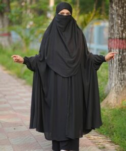 Semi Long Khimar – Black