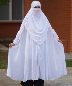 Semi Long Khimar – White